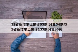 31省新增本土确诊93例:河北54例/31省新增本土确诊135例河北90例