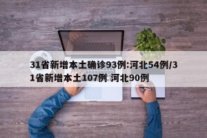 31省新增本土确诊93例:河北54例/31省新增本土107例 河北90例