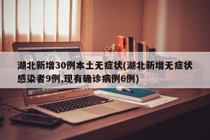 湖北新增30例本土无症状(湖北新增无症状感染者9例,现有确诊病例6例)