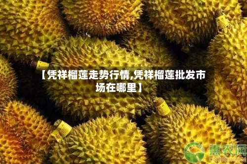 【凭祥榴莲走势行情,凭祥榴莲批发市场在哪里】