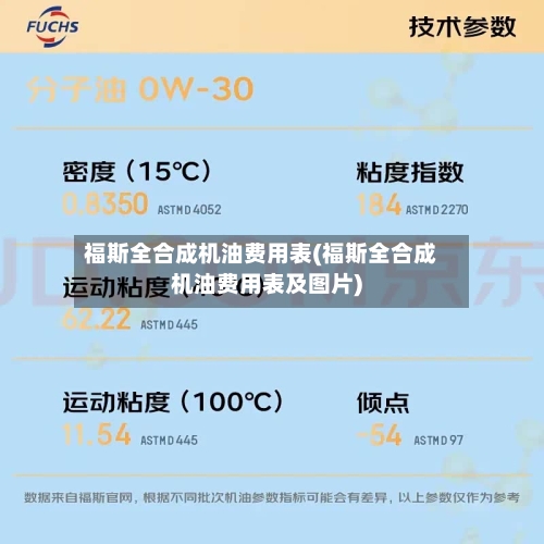 福斯全合成机油费用表(福斯全合成机油费用表及图片)-第2张图片