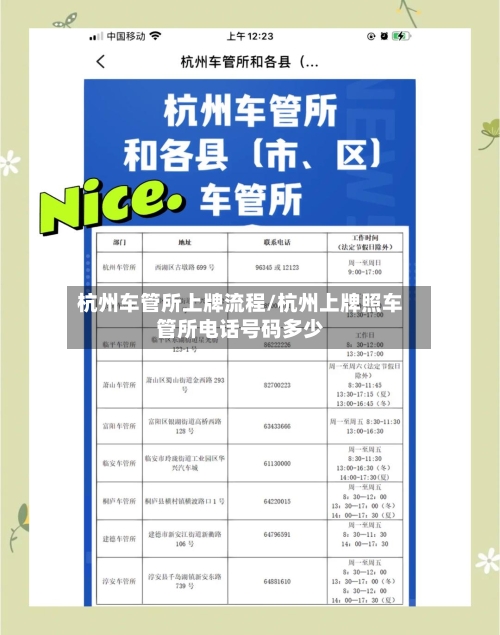杭州车管所上牌流程/杭州上牌照车管所电话号码多少-第2张图片