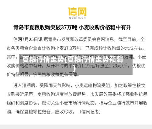 夏粮行情走势(夏粮行情走势预测)-第2张图片