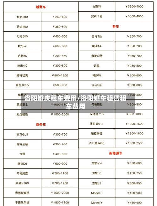 洛阳婚庆租车费用/洛阳婚车租赁租车费用